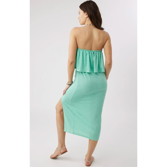 ONEILL Sz Medium Off The Shoulder Ruffle Dress Mint Green Beach‎ Cover Up - Picture 5 of 10
